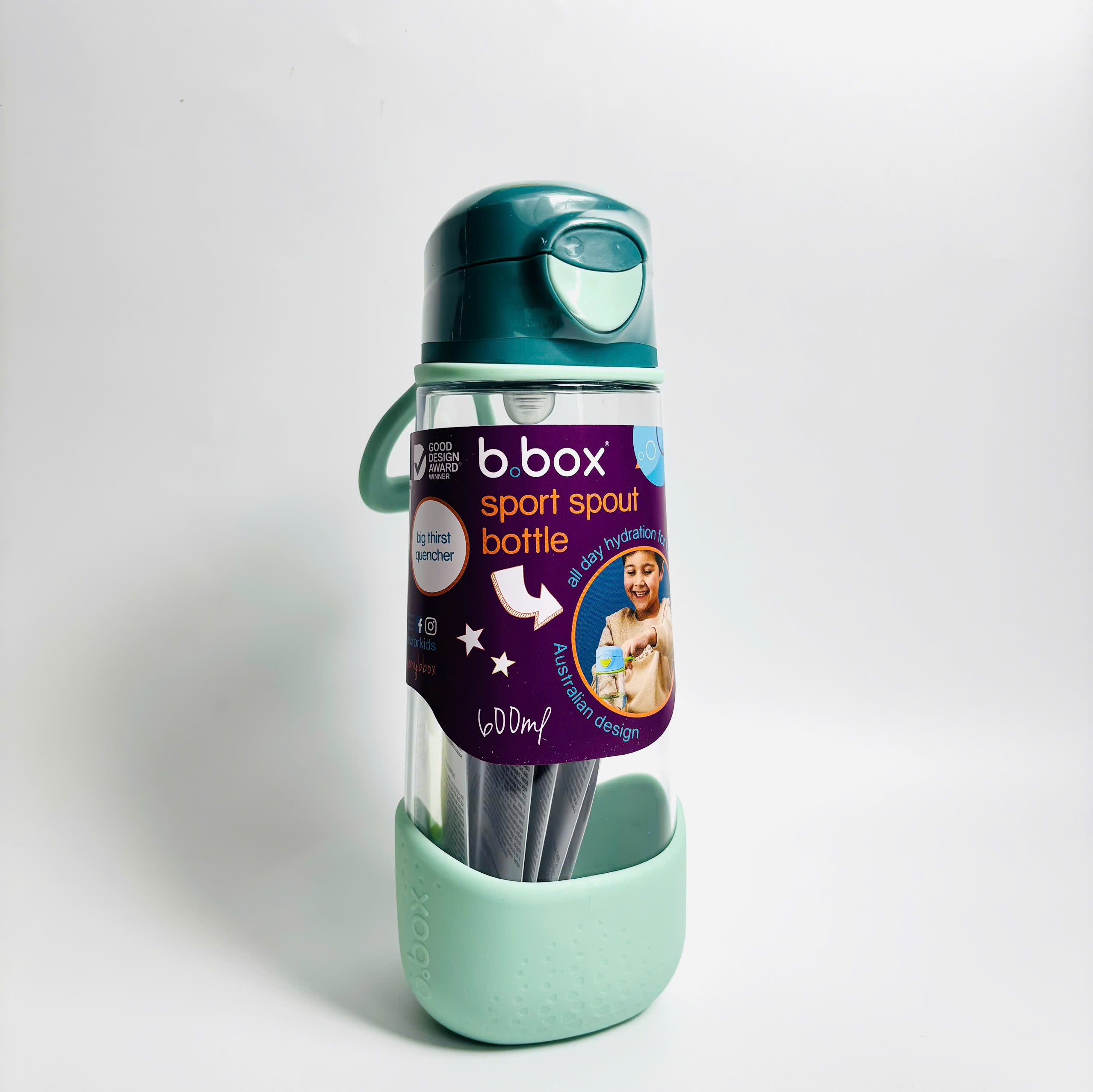 BBOX sport spout bottle - blush crush bình nước thể thao trong suốt nắp bật 600ml