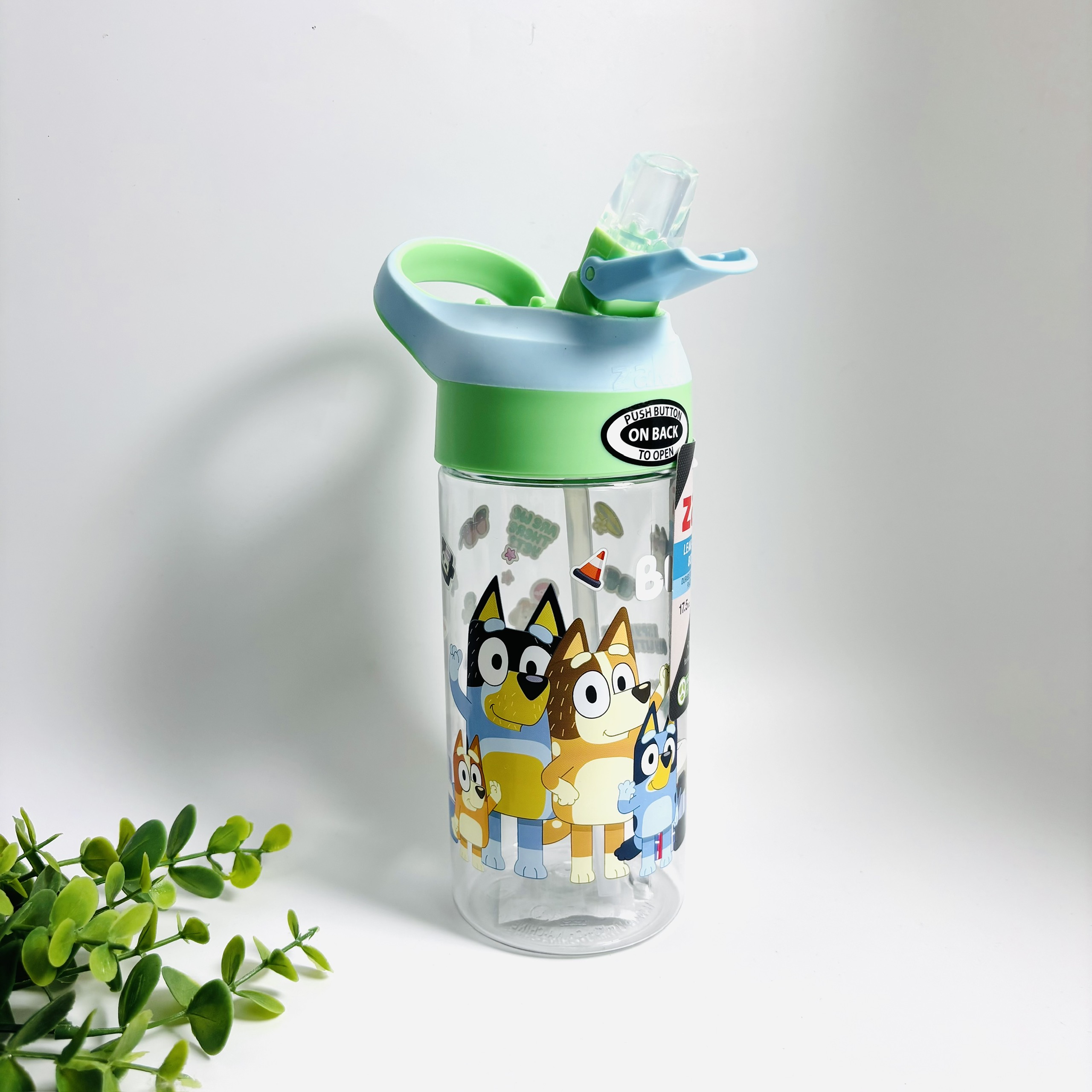 Zak Bluey Kids Water Bottle bình nước trẻ em quai xách chống rò rỉ 517ml