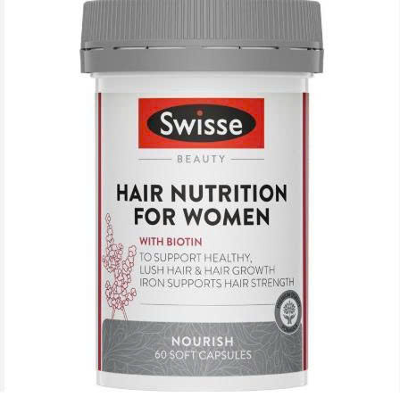 Swisse Hair Nutrition For Women viên uống bổ sung biotin giúp nuôi dưỡng tóc khỏe mạnh 60v (2028)