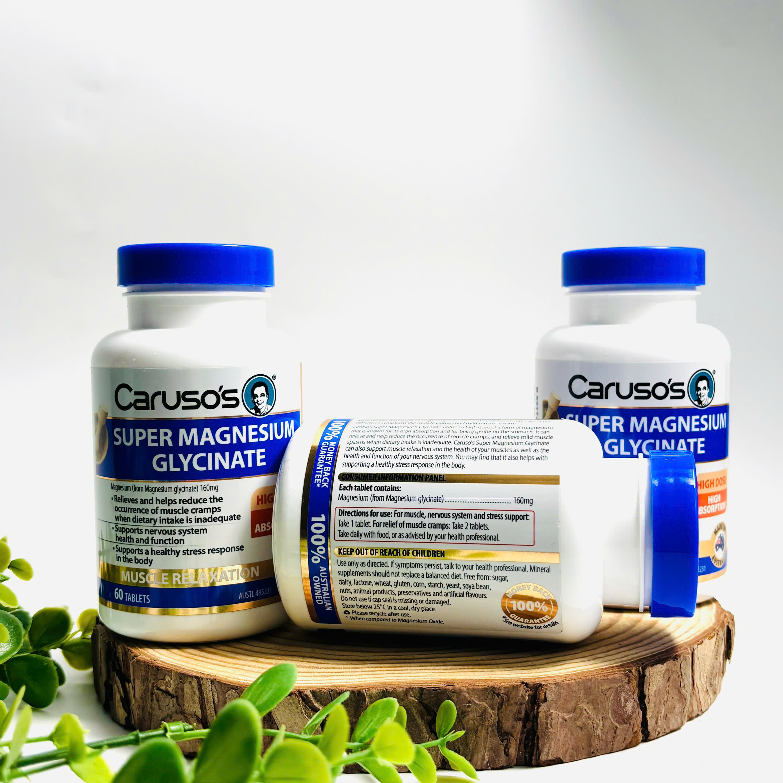 Caruso's Super Magnesium Glycinate viên uống bổ sung Magie khả năng hấp thụ cao 60v (10/28)