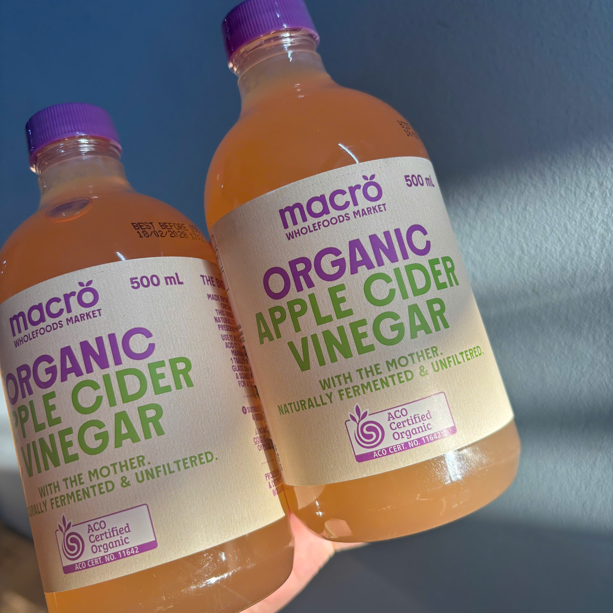 Macro Organic Apple Cider Vinegar 500ml giấm táo hữu cơ detox, đẹp da, tốt cho tiêu hóa 500ml (02/28)
