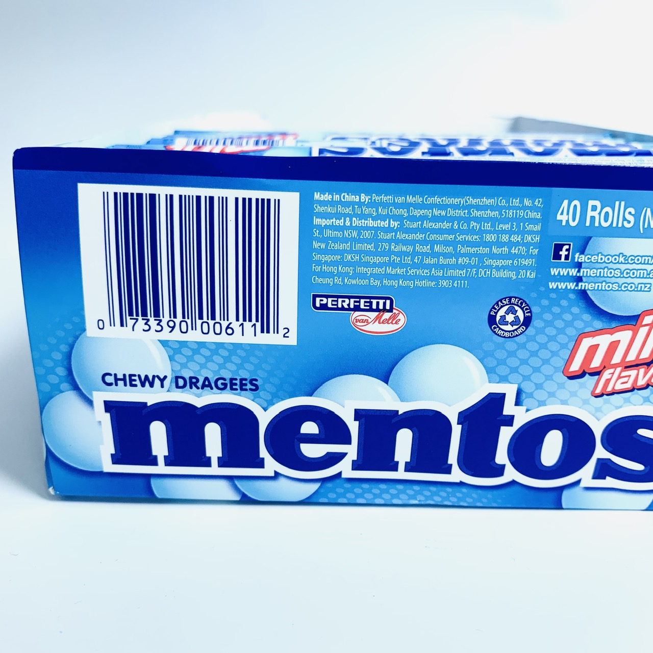 Mentos chewy mint kẹo ngậm bạc hà Úc 40 cây x 37.5g (10/27)