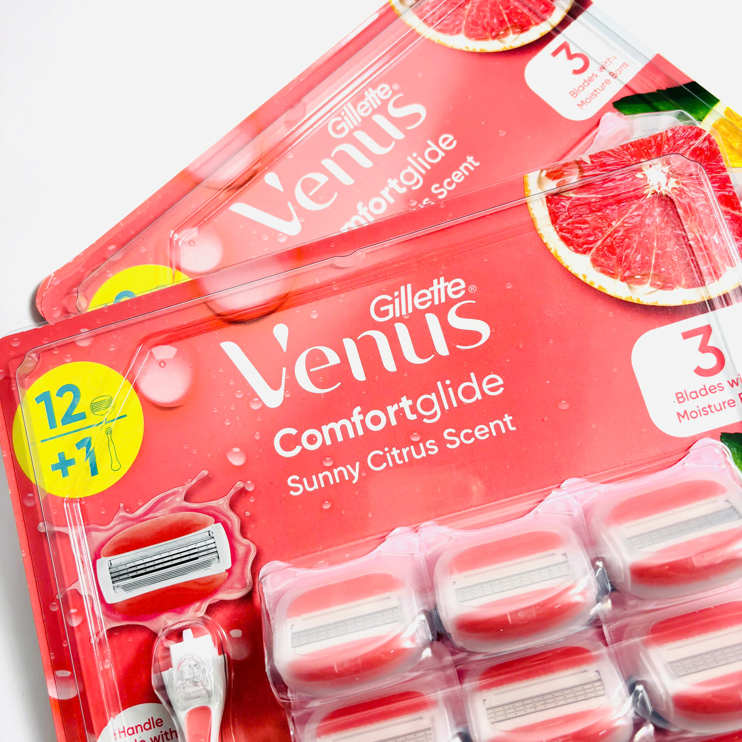 Gillette Venus Comfort Glide Sunny Citrus set dao cạo đầu gel 1 cán + 12 lưỡi dao