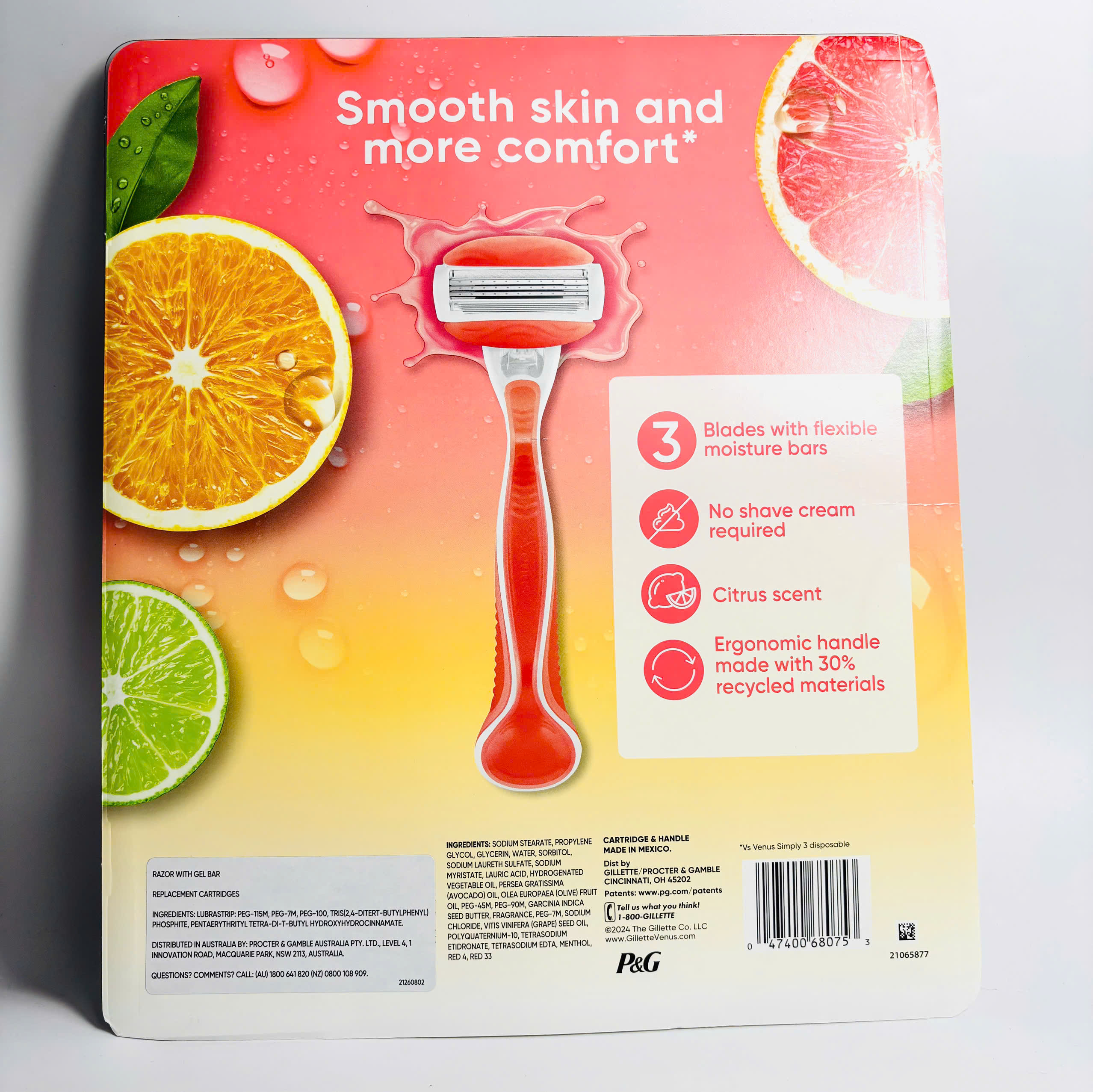 Gillette Venus Comfort Glide Sunny Citrus set dao cạo đầu gel 1 cán + 12 lưỡi dao