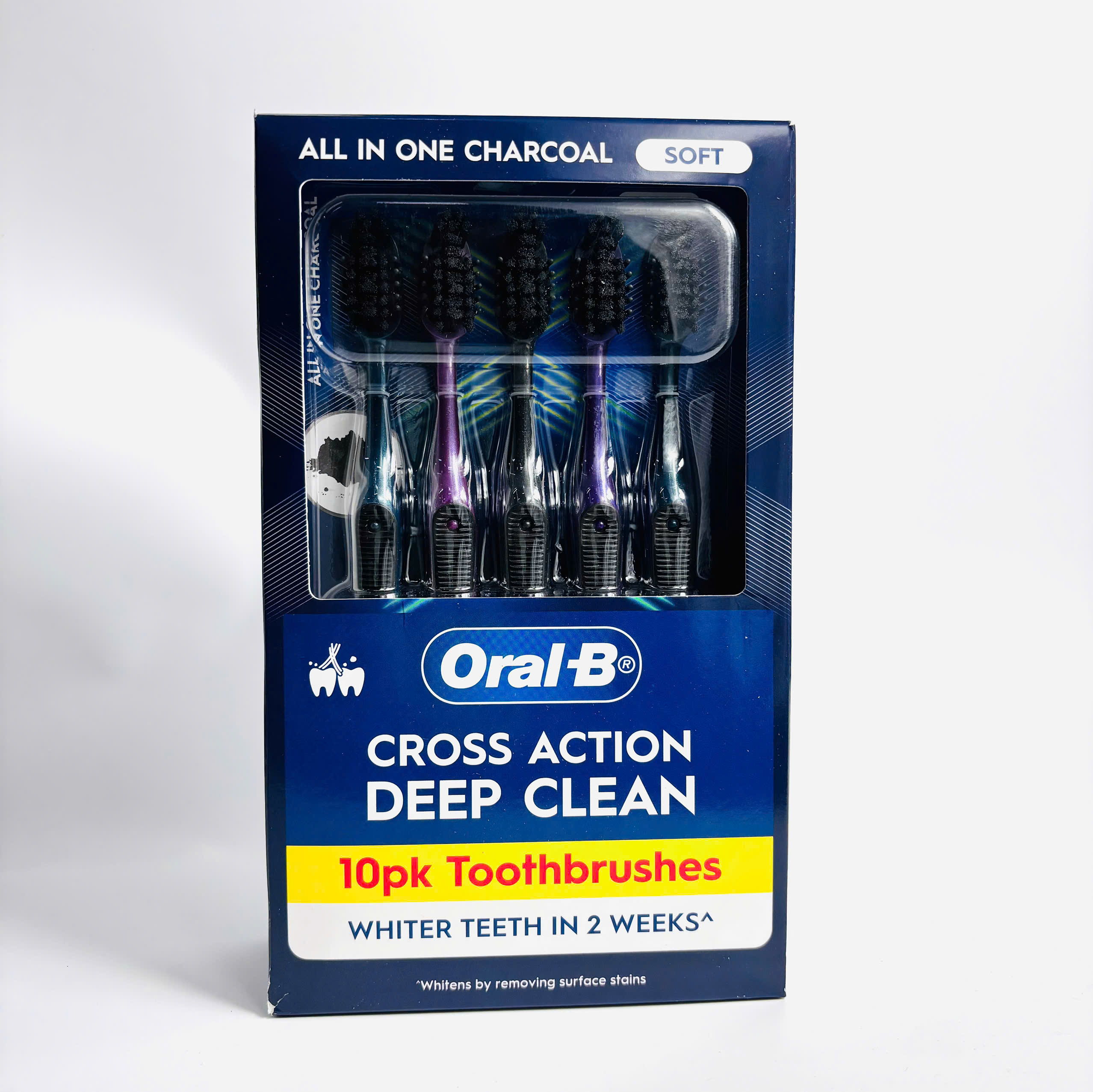 Oral-B Toothbrush Cross Action All in One Charcoal set bàn chải đánh răng than hoạt tính 10 cây