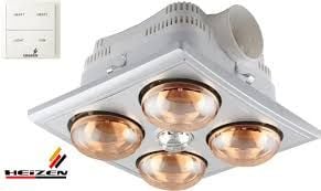 Đèn sưởi Heizen 4 bóng âm trần có điều khiển từ xa HE-4BR