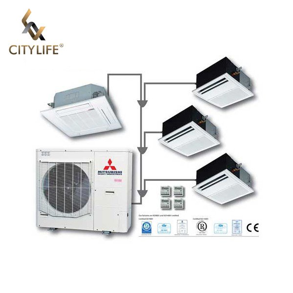 Combo điều hòa cho căn hộ 3 phòng ngủ: Hệ Mini KX: PK & 3 PN âm trần Cassette