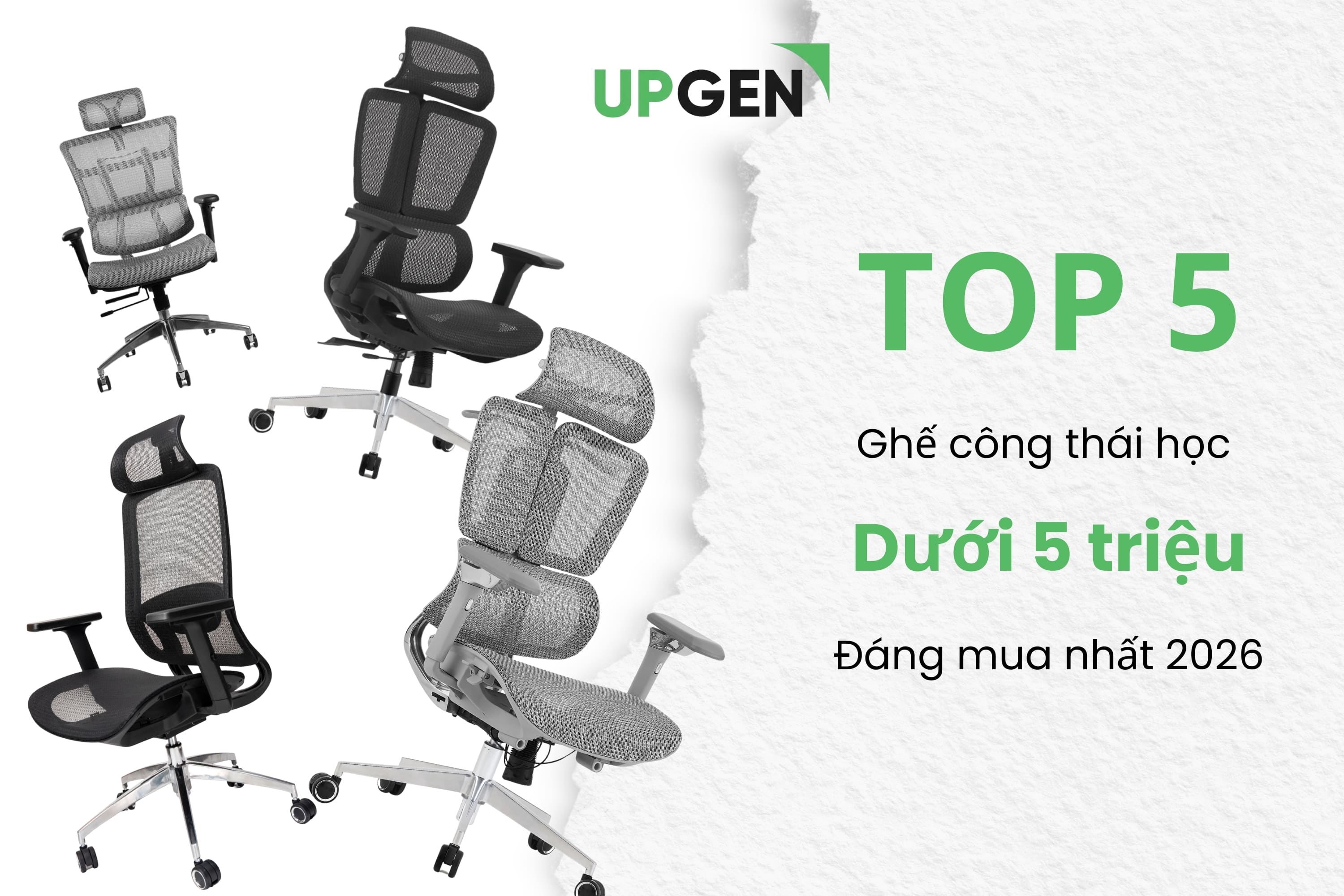 TOP 5 Mẫu Ghế Công Thái Học Phân Khúc Dưới 5 Triệu Đáng Mua Nhất 2026