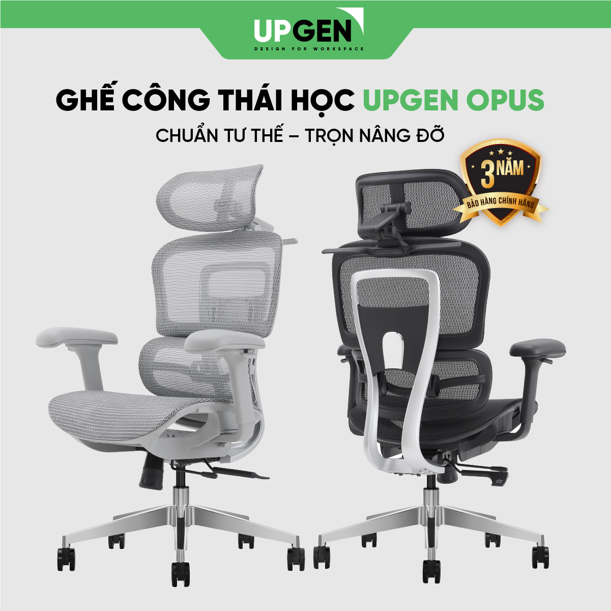 Ghế Công Thái Học Upgen Opus - Chính Hãng - Bảo Hành 3 Năm