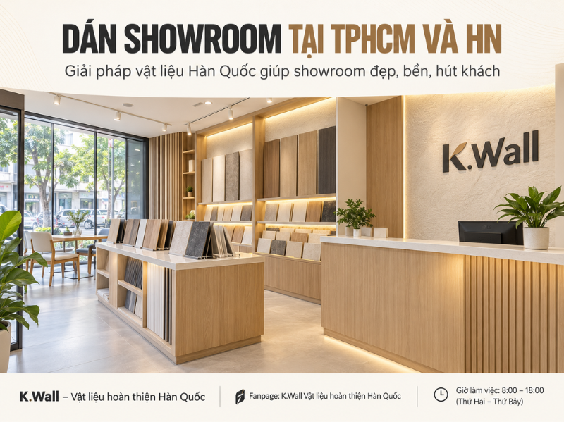 Dán Showroom Tại TPHCM Và HN Giải Pháp Vật Liệu Hàn Quốc Giúp Showroom Đẹp, Bền, Hút Khách