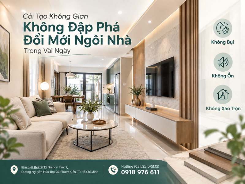 Cải Tạo Không Gian Không Đập Phá Đổi Mới Ngôi Nhà Trong Vài Ngày, Không Bụi, Không Ồn, Không Xáo Trộn