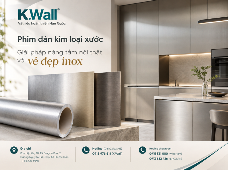 Phim dán kim loại xước Giải pháp nâng tầm nội thất với vẻ đẹp inox, nhôm xước sang trọng