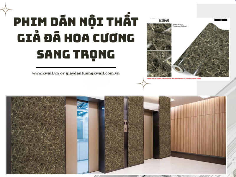 Phim dán nội thất giả đá hoa cương sang trọng