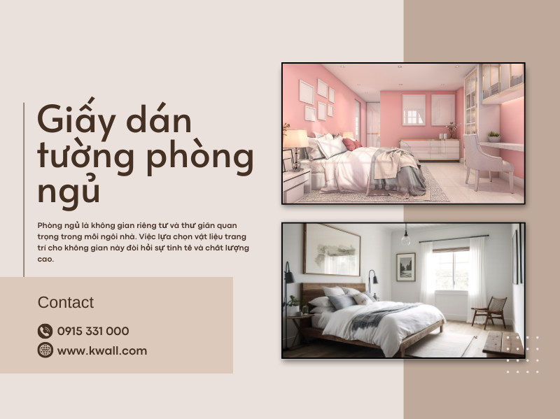 Giấy dán tường phòng ngủ hiện đại sản xuất tại Hàn Quốc