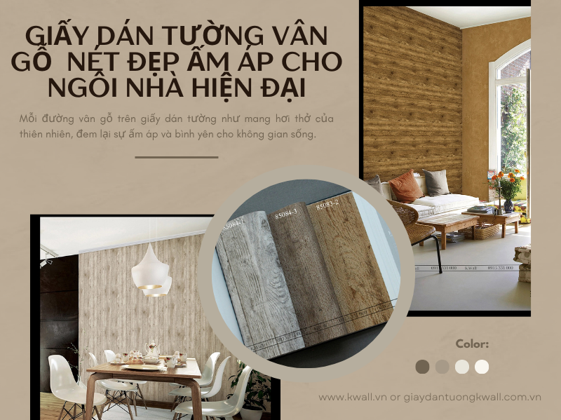 Giấy dán tường Hàn Quốc giả gỗ tự nhiên