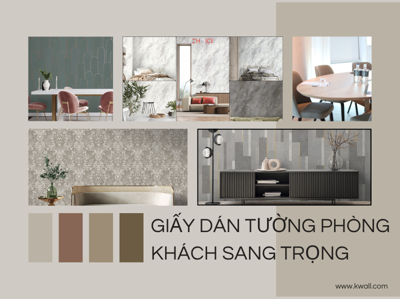 Giấy dán tường phòng khách sang trọng nổi bật với thiết kế 2025