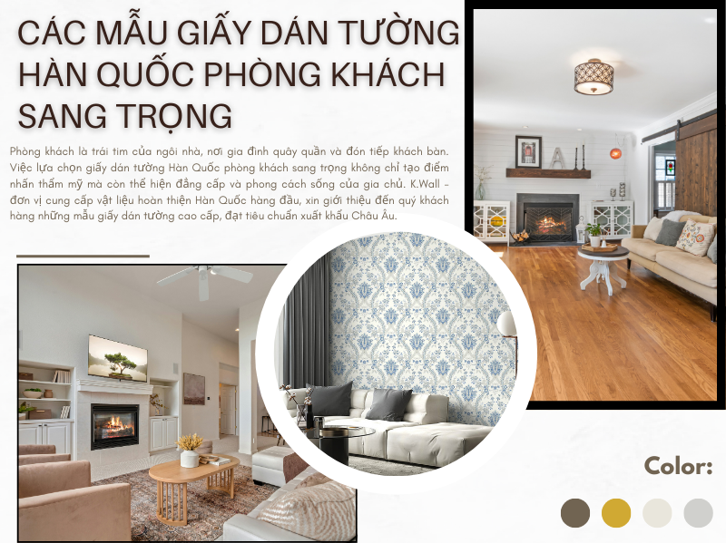 Các mẫu giấy dán tường Hàn Quốc phòng khách sang trọng
