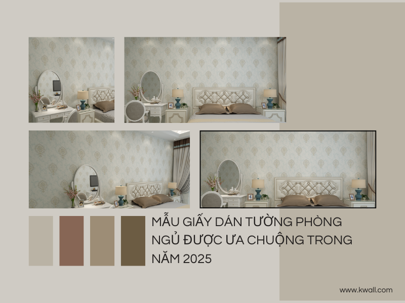 Mẫu giấy dán tường phòng ngủ được ưa chuộng trong năm 2025