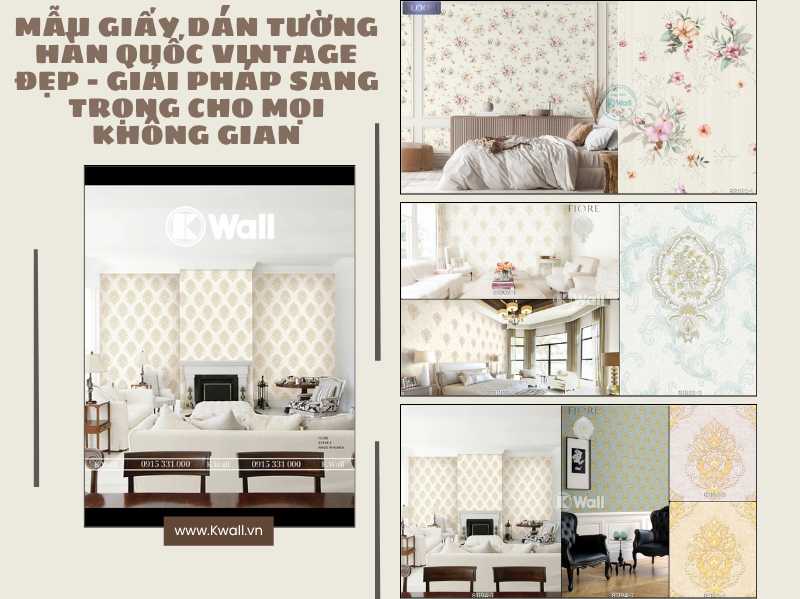 Mẫu giấy dán tường Hàn Quốc vintage đẹp