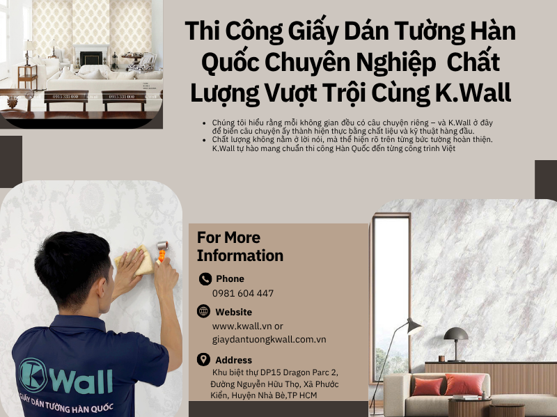 Thi công giấy dán tường Hàn Quốc chuyên nghiệp