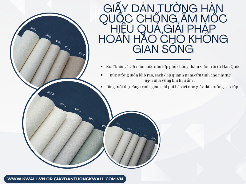 Giấy dán tường Hàn Quốc chống ẩm mốc hiệu quả