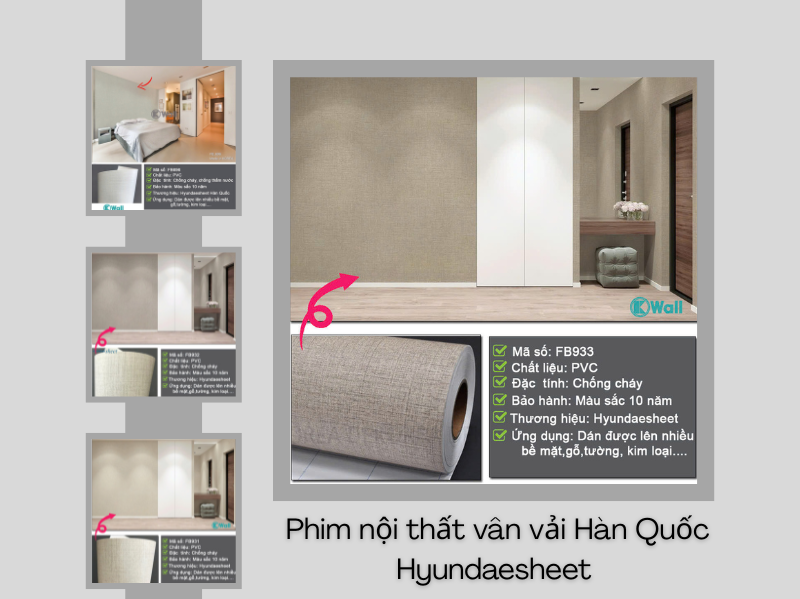 phim nội thất vân vải Hàn Quốc Hyundaesheet