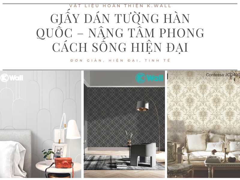 Giấy dán tường Hàn Quốc hoa văn hiện đại
