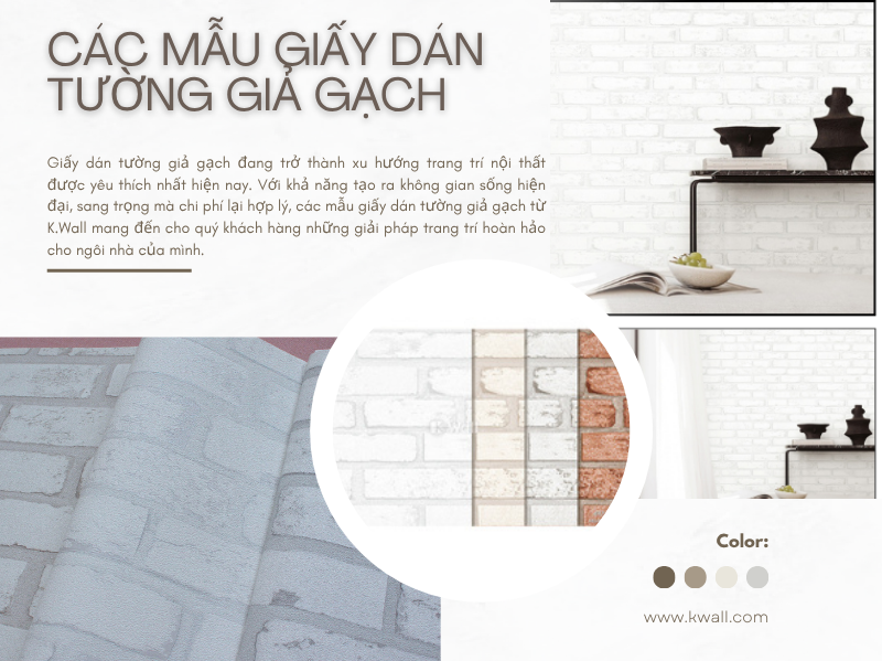 Các mẫu giấy dán tường giả gạch