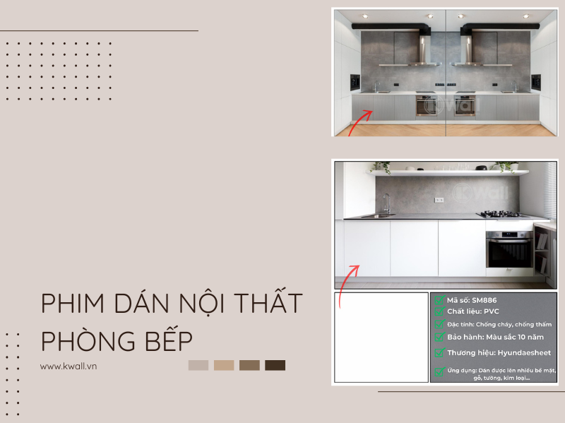 phim dán nội thất phòng bếp