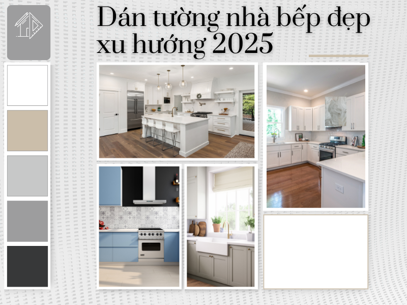 Dán tường nhà bếp đẹp xu hướng 2025