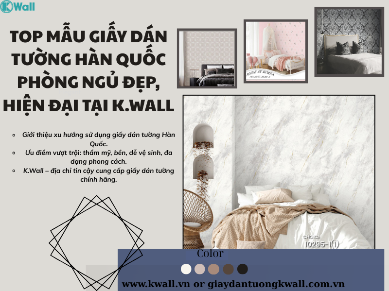 Top mẫu giấy dán tường Hàn Quốc phòng ngủ hot