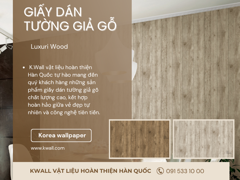 Giấy dán tường giả gỗ