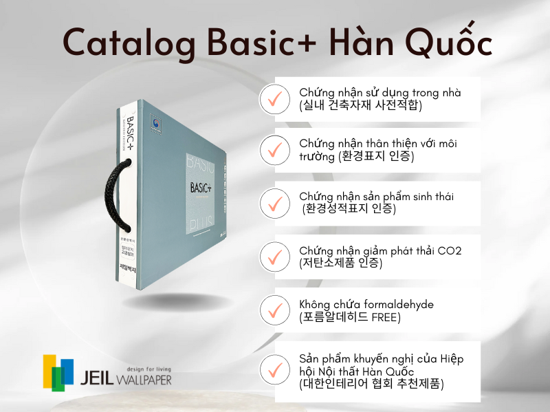 Xu Hướng 2024, giấy dán tường trơn Basic+ Hàn Quốc
