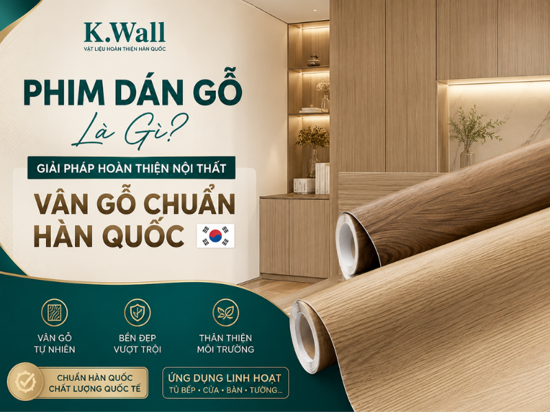 Phim Dán Gỗ Là Gì? Giải Pháp Hoàn Thiện Nội Thất Vân Gỗ Chuẩn Hàn Quốc Cho Không Gian Sang Trọng