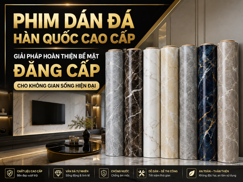 Phim Dán Đá Hàn Quốc Cao Cấp – Giải Pháp Hoàn Thiện Bề Mặt Đẳng Cấp Cho Không Gian Sống Hiện Đại