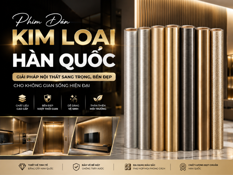 Phim Dán Kim Loại Hàn Quốc – Giải Pháp Nội Thất Sang Trọng, Bền Đẹp Cho Không Gian Sống Hiện Đại