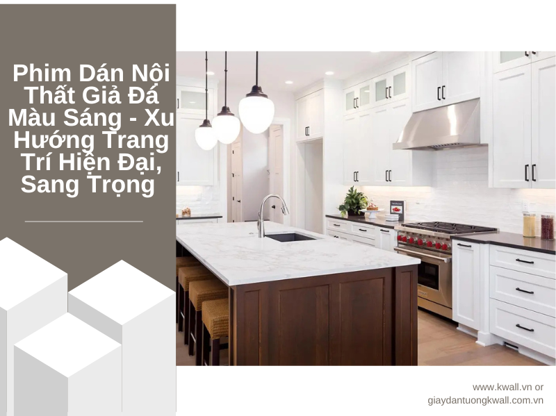 Phim dán nội thất giả đá màu sáng
