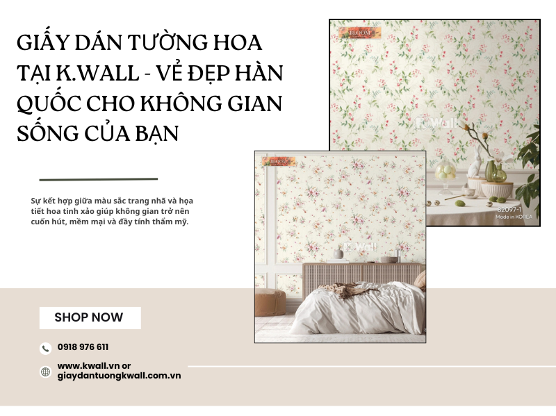 Giấy dán tường hoa tại K.wall