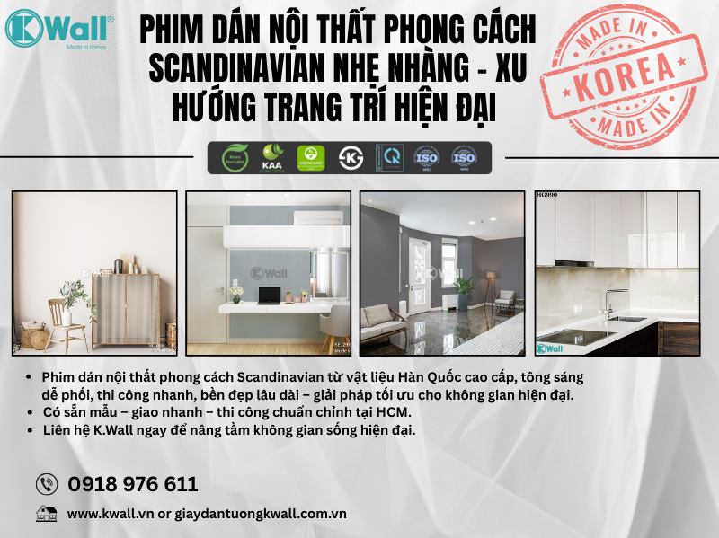 Phim dán nội thất phong cách Scandinavian Nhẹ Nhàng