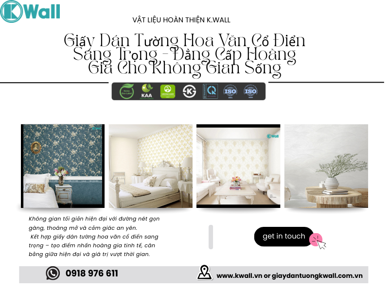 Giấy dán tường hoa văn cổ điển sang trọng