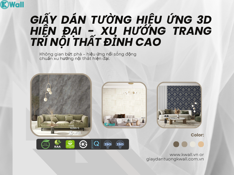 Giấy dán tường hiệu ứng 3D hiện đại