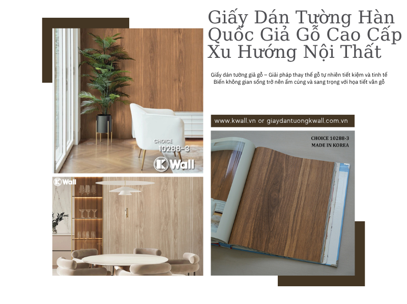 Giấy dán tường Hàn Quốc giả gỗ cao cấp