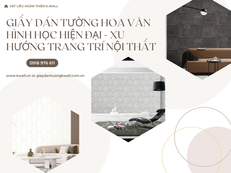 Giấy dán tường hoa văn hình học hiện đại