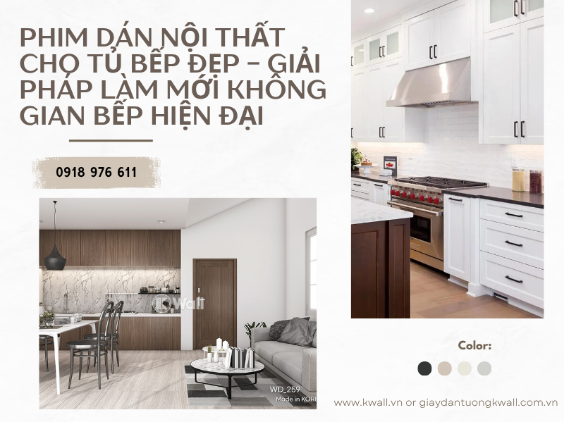 Phim dán nội thất cho tủ bếp đẹp