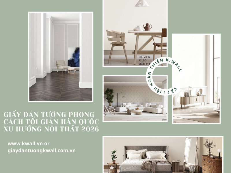 Giấy dán tường phong cách tối giản Hàn Quốc