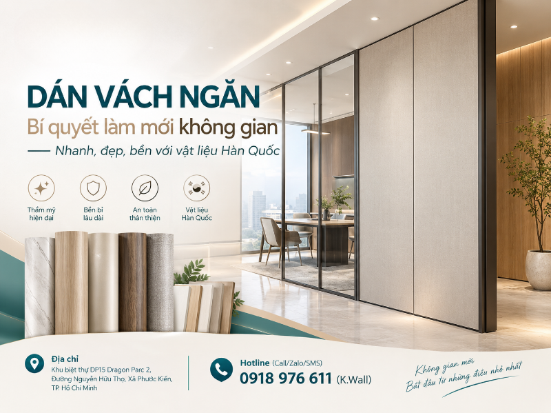 Dán Vách Ngăn Bí Quyết Làm Mới Không Gian Nhanh, Đẹp, Bền Với Vật Liệu Hàn Quốc