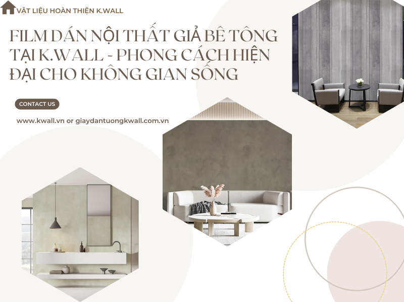 Film dán nội thất giả bê tông tại K.wall
