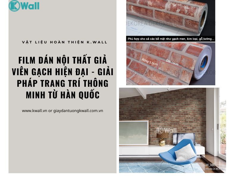 Film dán nội thất giả viên gạch hiện đại