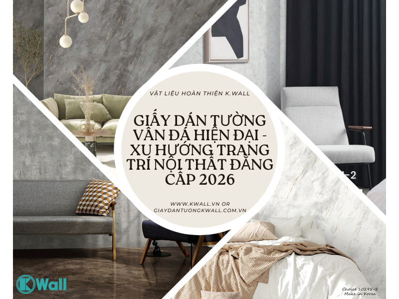 Giấy dán tường vân đá hiện đại