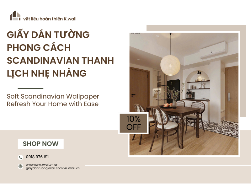 Giấy dán tường phong cách scandinavian thanh lịch nhẹ nhàng
